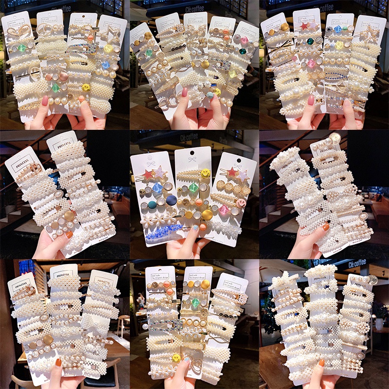 Kẹp Tóc Đính Đá Ngọc Trai Nhân Tạo Thời Trang Hàn Quốc