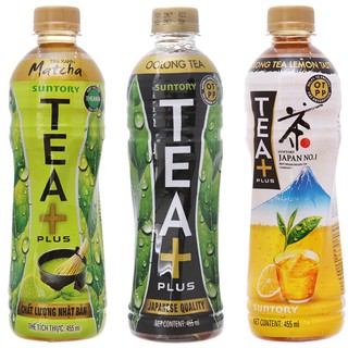Combo trà Tea+ Plus 455ml (1 chai Ôlong Tea+ Plus + 1 chai Ôlong Tea+ Plus chanh + 1 chai Trà Xanh Matcha Tea+ plus)