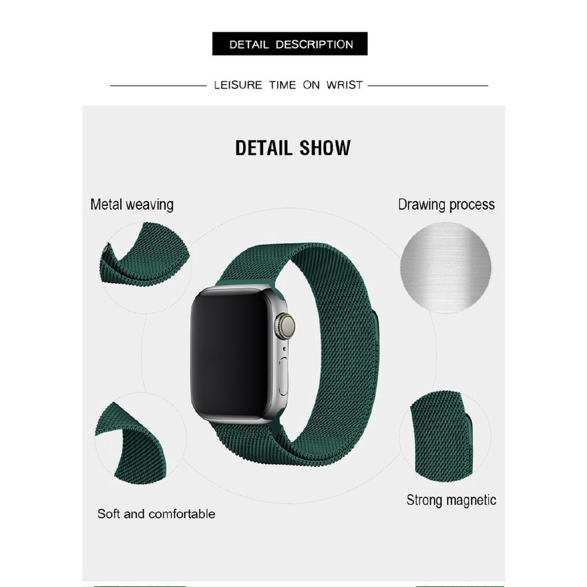 Dây Đeo Inox Milanese Cho Đồng Hồ Thông Minh Apple Watch Series 5 4 3 2 1