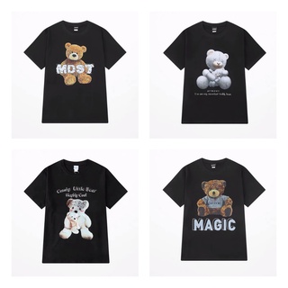 Áo thun unisex tay lỡ, Áo phông unisex form rộng Nelly Heybig chính hãng streetstyle 100% cotton in hình gấu cute màu đe