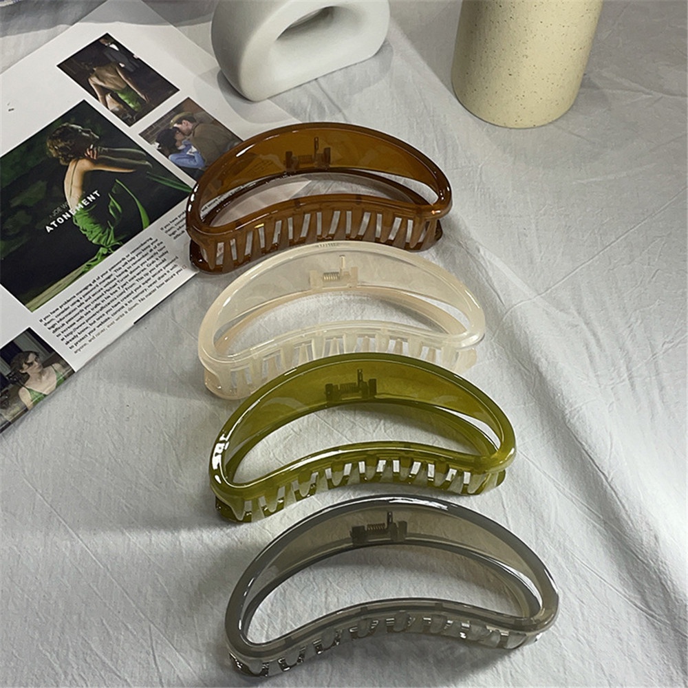 Kẹp Tóc Hình Tròn Lớn Bằng Acrylic Phong Cách Hàn Quốc Cho Nữ