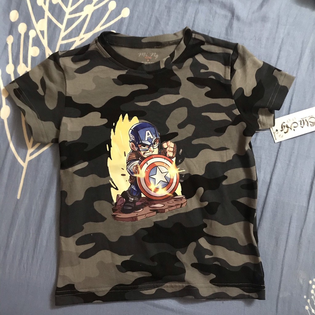 Áo phông cho bé trai cao cấp VNXK 100% cotton size 9 - 23kg Mẫu Rằn ri - Tiệm Nhà Sóc Bơ