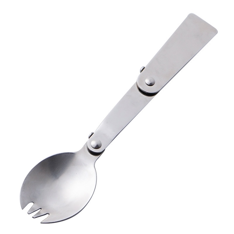 Muỗng / Nĩa mini Bằng Thép Không Gỉ 304 Có Thể Gấp Gọn Tiện Dụng Mang Theo Du Lịch