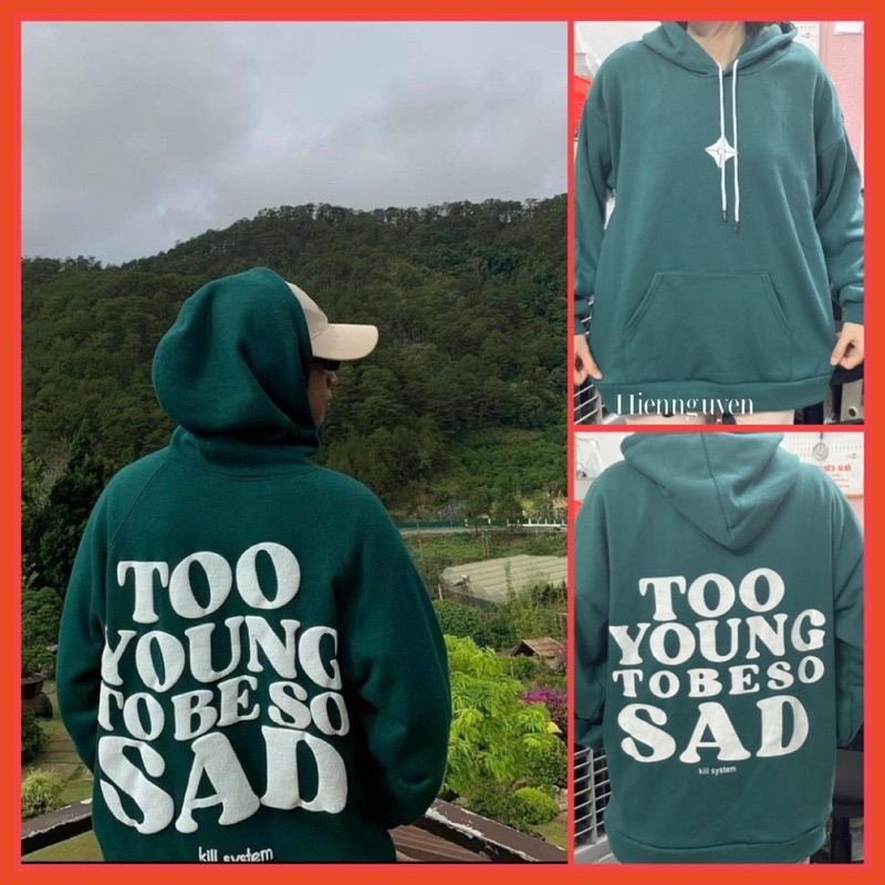 Áo Hoodie Nỉ Ngoại Too Young  Unisex [FREESHIP] Sweater form rộng tay bồng mũ 2 lớp kiểu dáng vintage hàn quốc