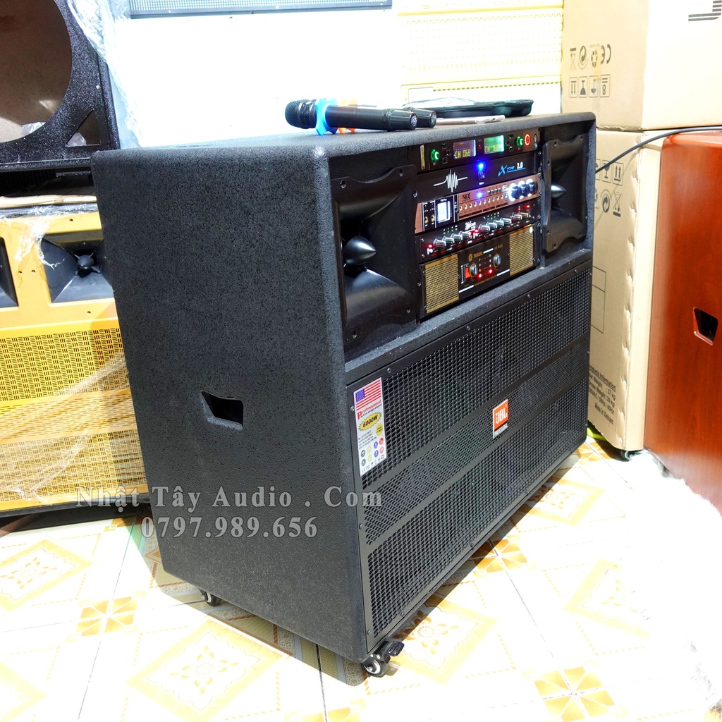 Thùng Loa Kéo Điện NT 1006 Pro, Dàn âm thanh karaoke di động công suất lớn, Loa kéo bass đôi 40 cao cấp