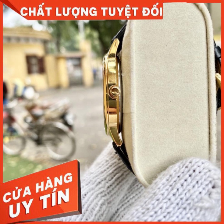 Đồng Hồ Nam RoLex Sapphire R031 Case 38mm Mặt TRẮNG trăng khuyết Máy Pin Nhật