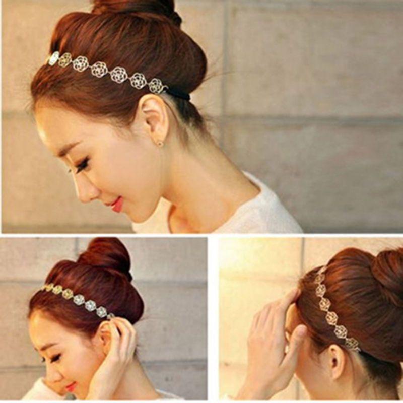 Băng Đô Cài Tóc Co Giãn Đính Hạt Ngọc Trai Dễ Thương Cho Nữ