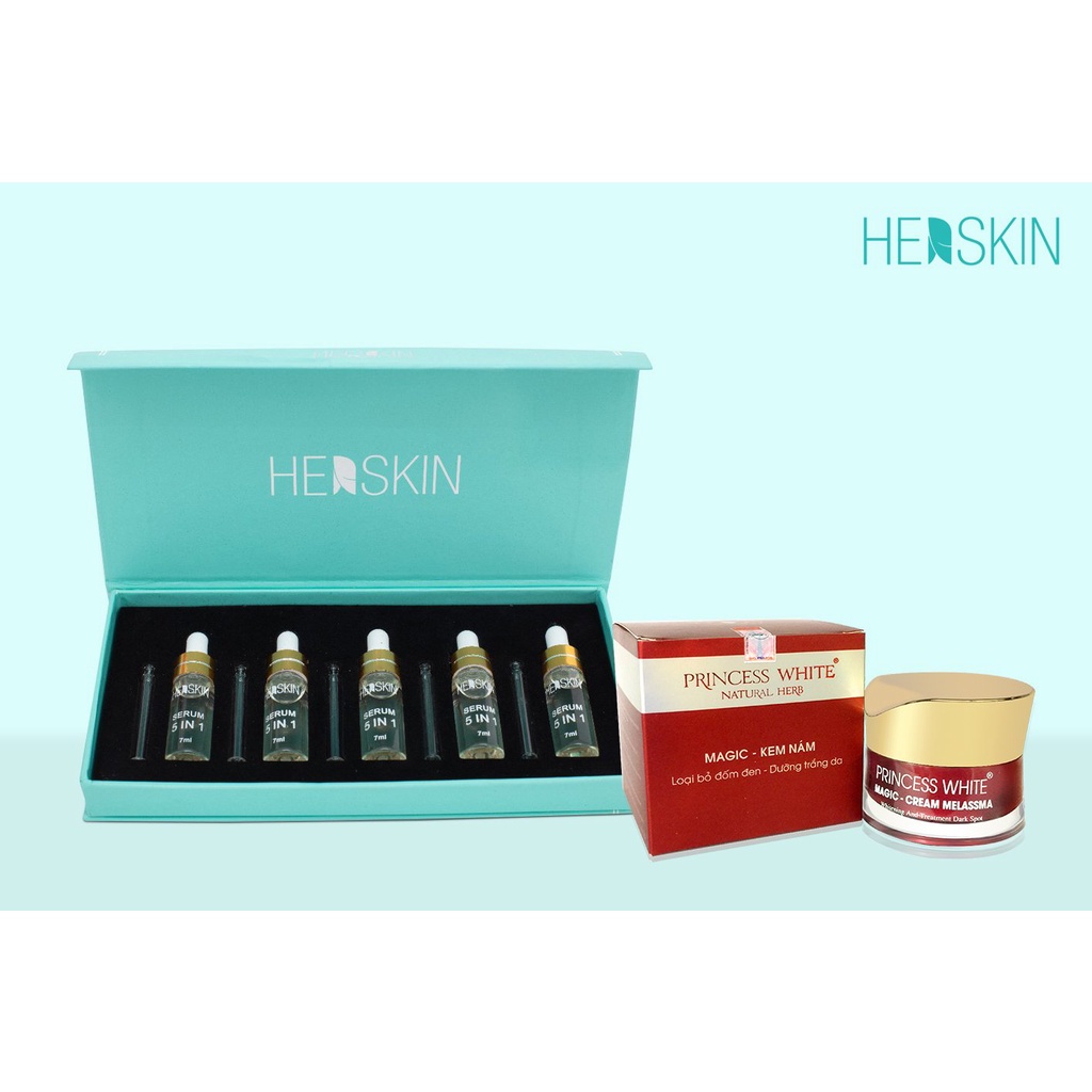 Combo Kem Ngừa Nám Magic Princess White + Serum 5in1 Herskin - Combo Kem Nám + Serum 5in1