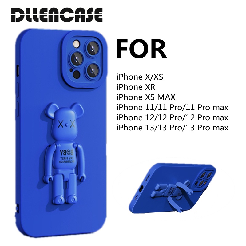 Ốp điện thoại DLLENCASE A293 từ silicon mềm chống sốc có giá đỡ thích hợp cho iPhone 14 13 Pro Max X XS XR 11 12 13 Pro