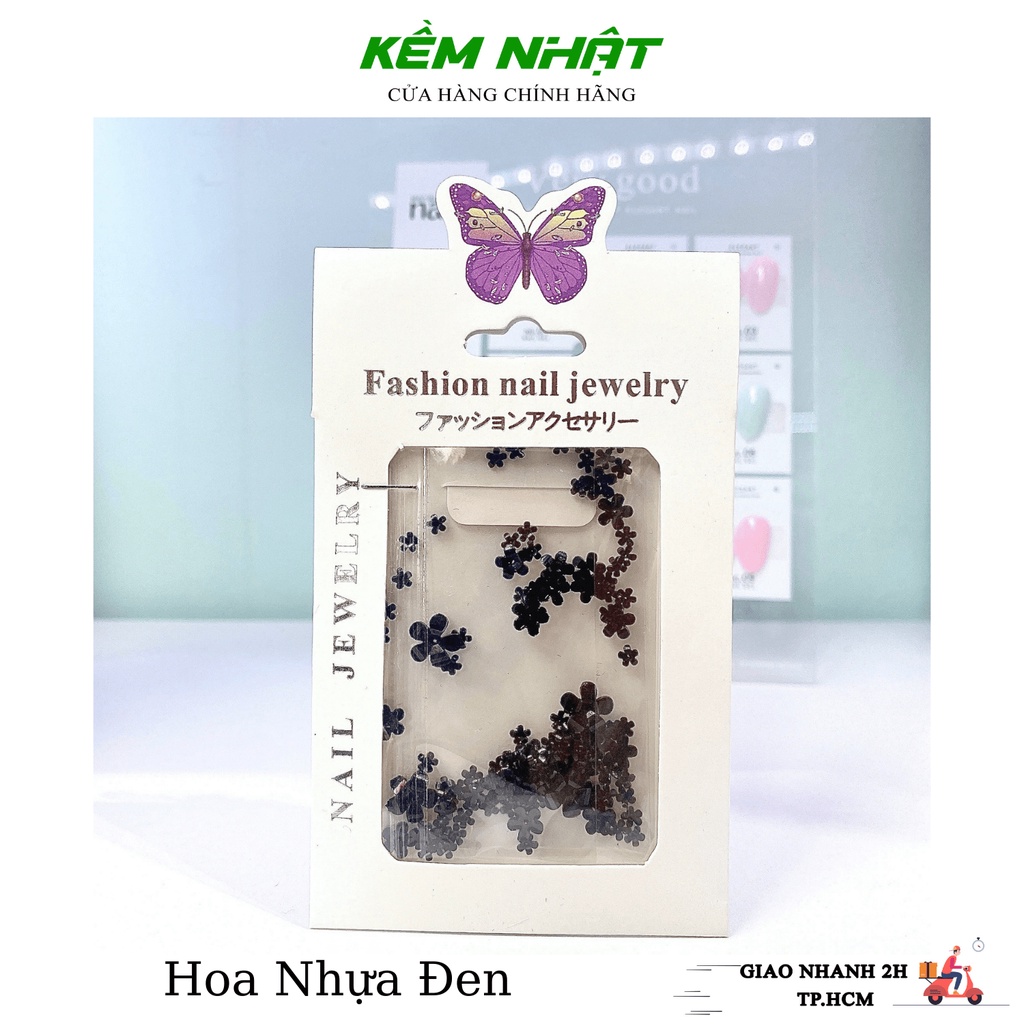Set Hoa Nhựa Đen Đính Móng