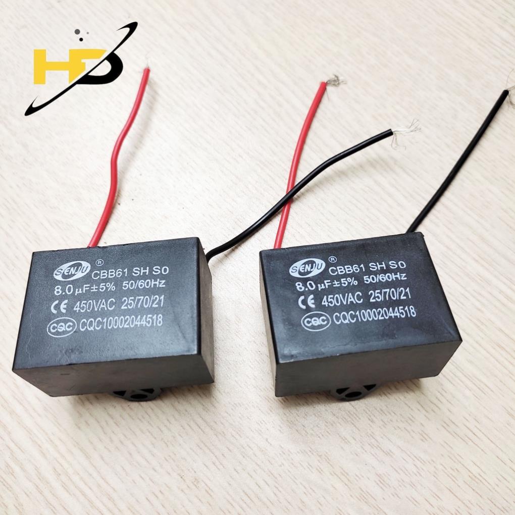 Tụ Quạt CBB61 2 Dây 400VAC Các Loại 4uF 5uF 6uF 7uF 8uF