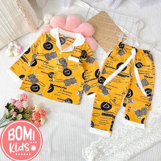 [ 10kg - 37kg] Bộ Mặc Nhà PIZAMA Lụa Cao Cấp Cho Bé Gái_BM24