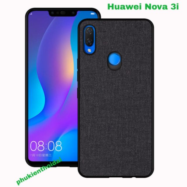 Ốp lưng Huawei Nova 3i vân vải Jean chống mồ hôi vân tay