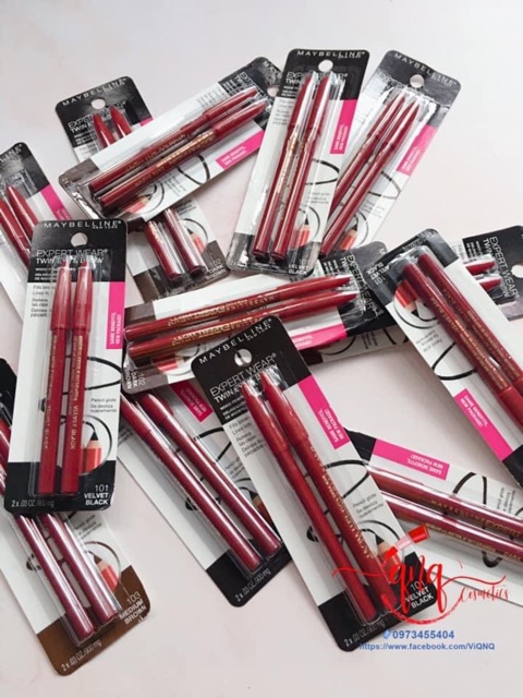 Chì kẻ chân mày và mắt Maybelline Expert Wear Twin Eye & Brow - USA