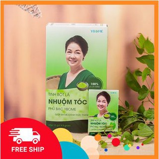 [FREESHIP] NHUỘM TÓC PHỦ BẠC từ TINH BỘT LÁ CÂY RỪNG [kèm full bộ dụng cụ nhuộm] [mix màu, tặng dầu gội