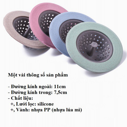 Phễu lọc rác silicone dùng chặn rác, vụn thực phẩm ở bồn rửa chén và chặn tóc ở miệng cống thoát nước nhà tắm – PK51