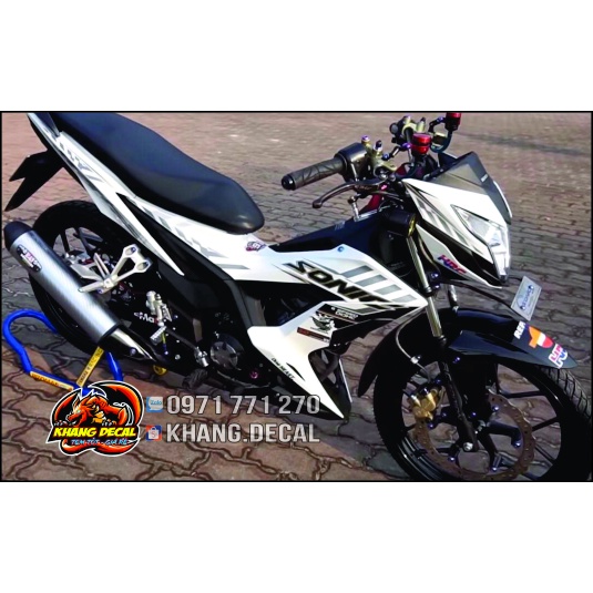Tem rời Sonic xe trắng sọc