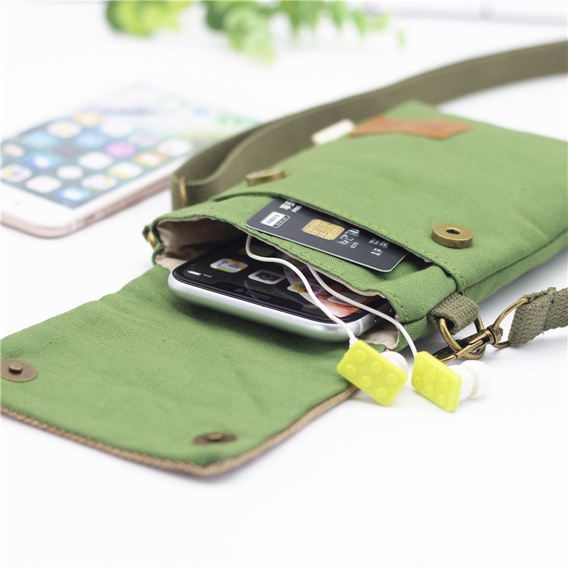 Túi Vải Đeo Vai Mini Đựng Điện Thoại iPhone12 iPhone13 iPhone14 Thiết Kế Đơn Giản