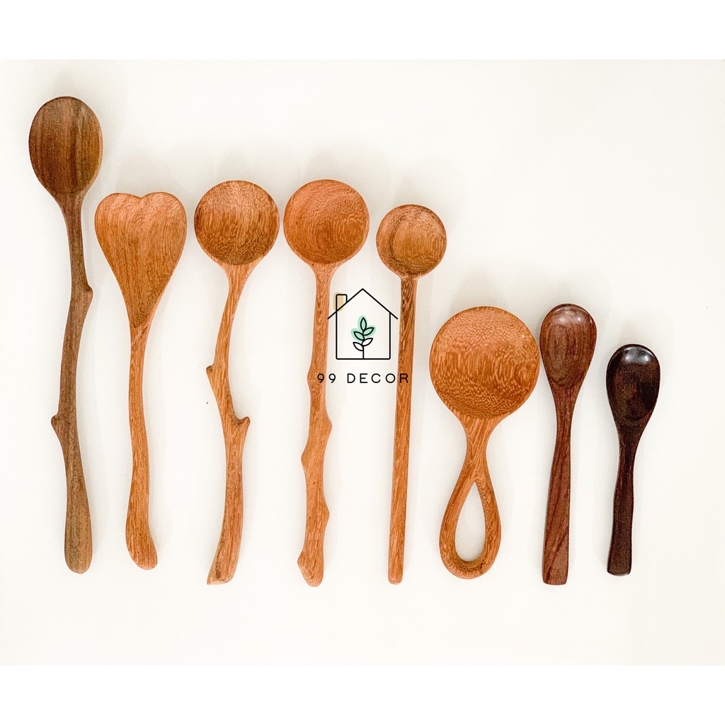 Muỗng - Thìa Gỗ Tự Nhiên Deccor Phụ Kiện Trang Trí Bàn Ăn- Wooden Spoon