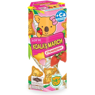 Bánh gấu Lotte Koala's March nhân socola/ socola sữa/kem dâu 37g (hộp)