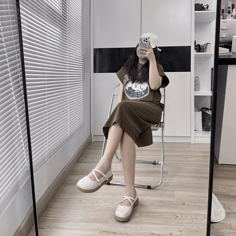 Giày marry jane cài chéo 628-2 QCCC đế 3cm [ Wood shoes ]