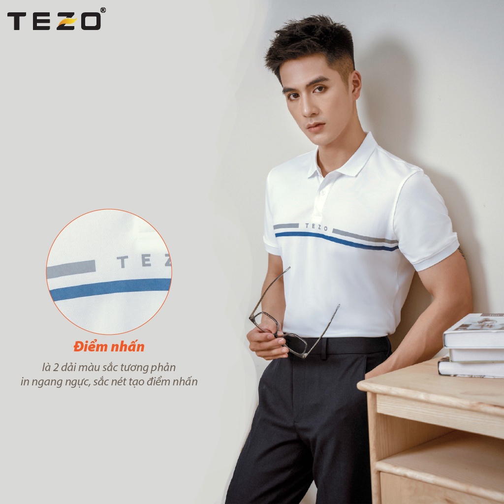 Áo polo nam Tezo, áo thun nam phối màu lịch sự trẻ trung năng động 2201APIT13
