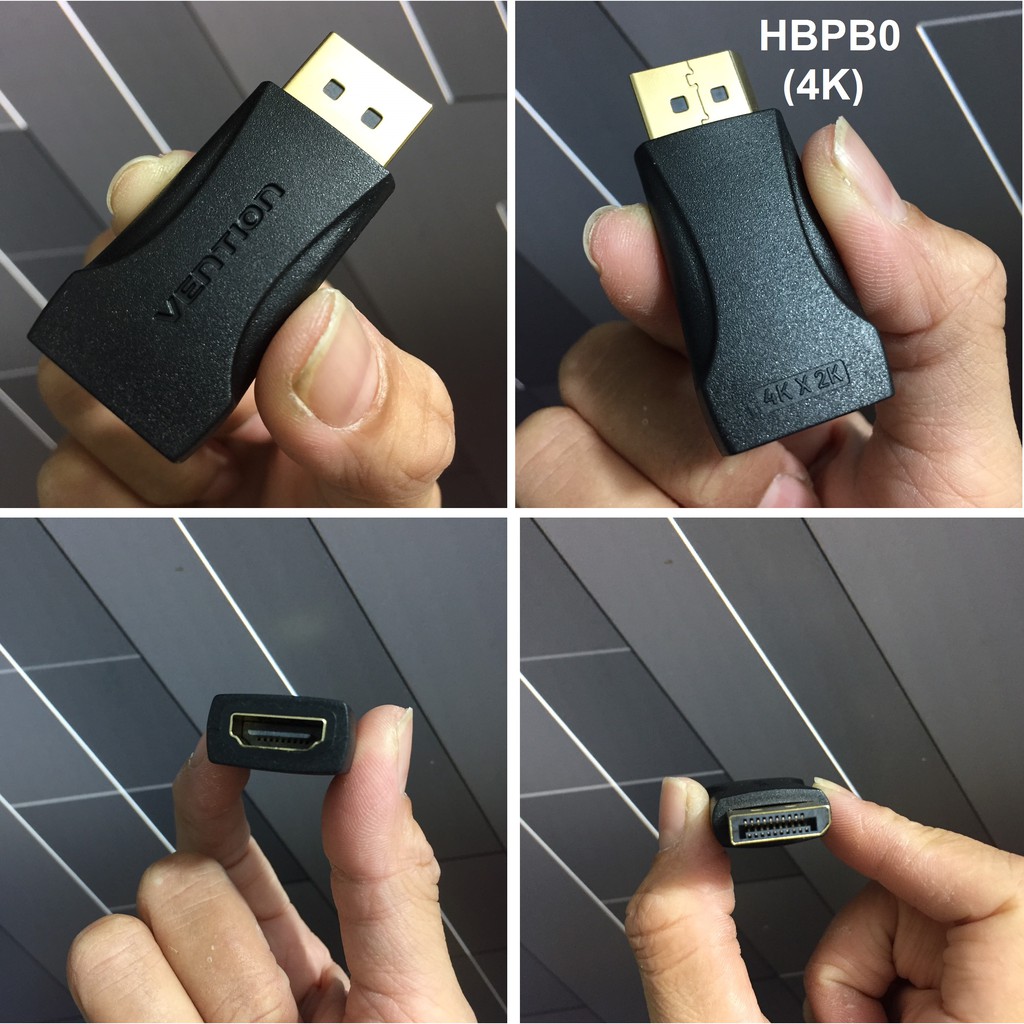 Đầu chuyển DP male ra HDMI female Vention HBPB0 (4K) / HBOB0 (1080P)