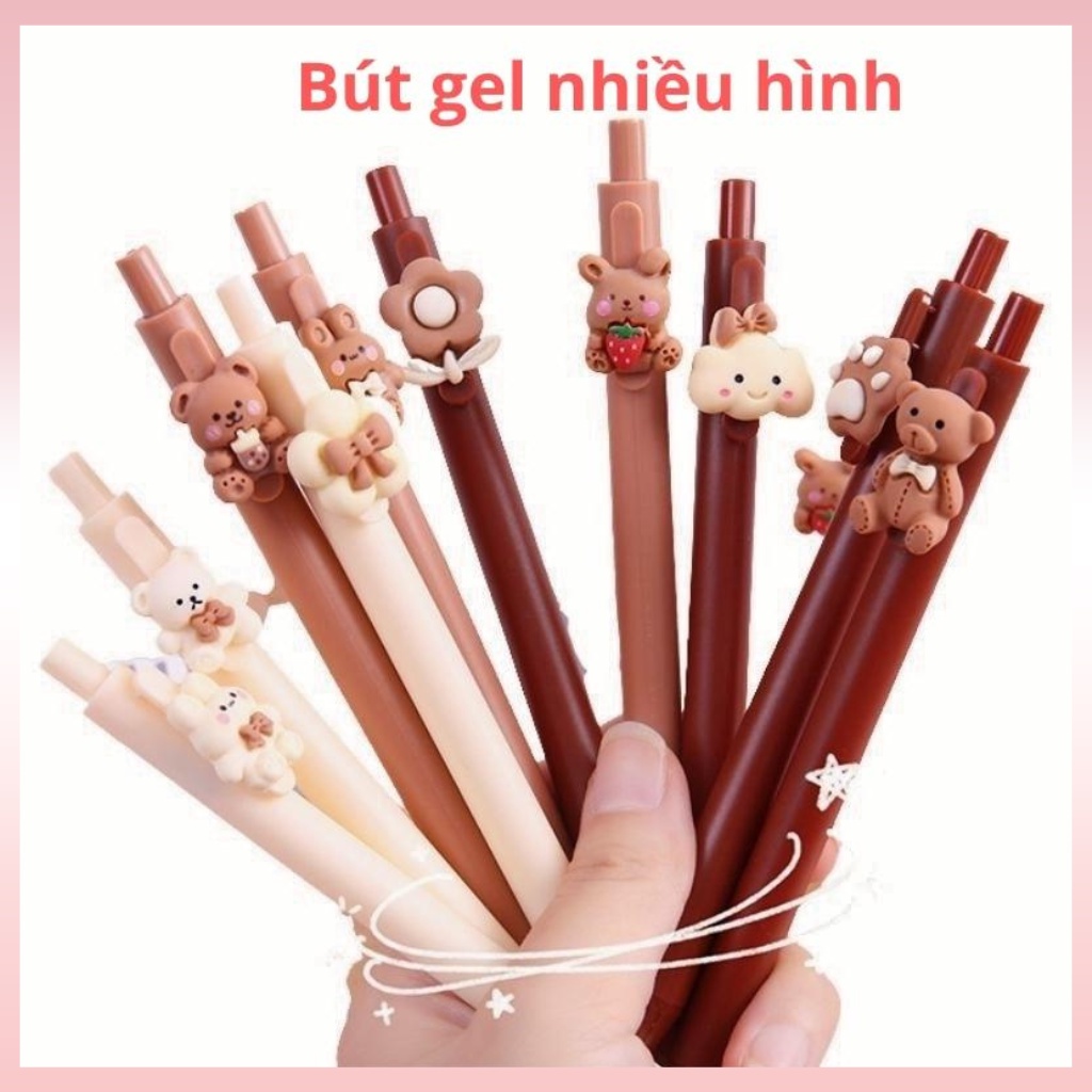 Bút viết gel mực đen, bút nước hoạt hình dễ thương ngòi 0.5mm bút viết chữ đẹp.