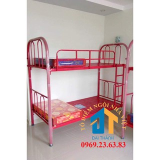 [Mã LIFEBKA5 giảm 10% tối đa 1 Triệu đơn 500k] Giường sắt hai tầng Đại Thành 1M2 màu đỏ đô