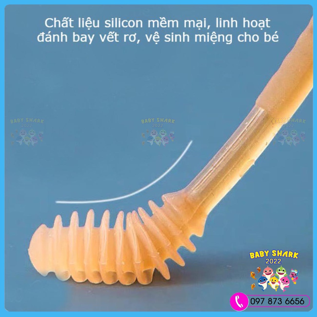 Set rơ lưỡi, tưa lưỡi và bàn chải đánh răng silicon cao cấp Kichilachi cho bé từ 0 - 18 tháng
