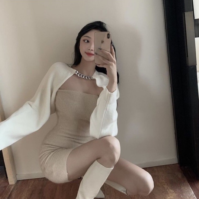 ADORABLE ÁO KHOÁC LEN DÂY XÍCH CỔ ĐEN TRẮNG 🥰🥰🥰
