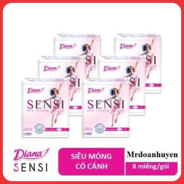 Băng vệ sinh Diana Sensi cho da mẫn cảm có cánh 8 miếng