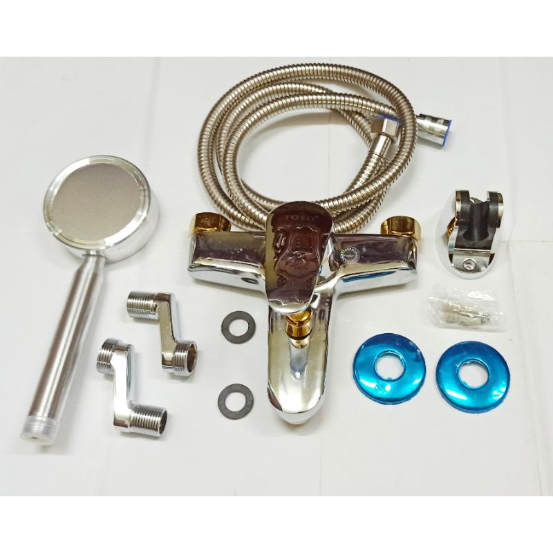 Vòi hoa sen tắm nóng, lạnh TOTO + chân sen gắn tường bảo hành 5 năm