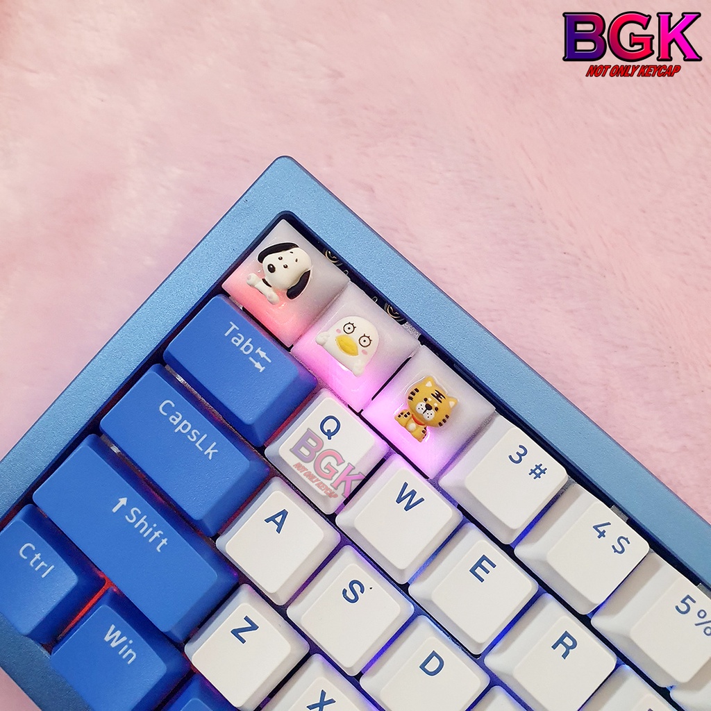 Keycap Artisan Nút Bàn Phím Cơ Những Con Thú Nhỏ Xinh Xuyên LED