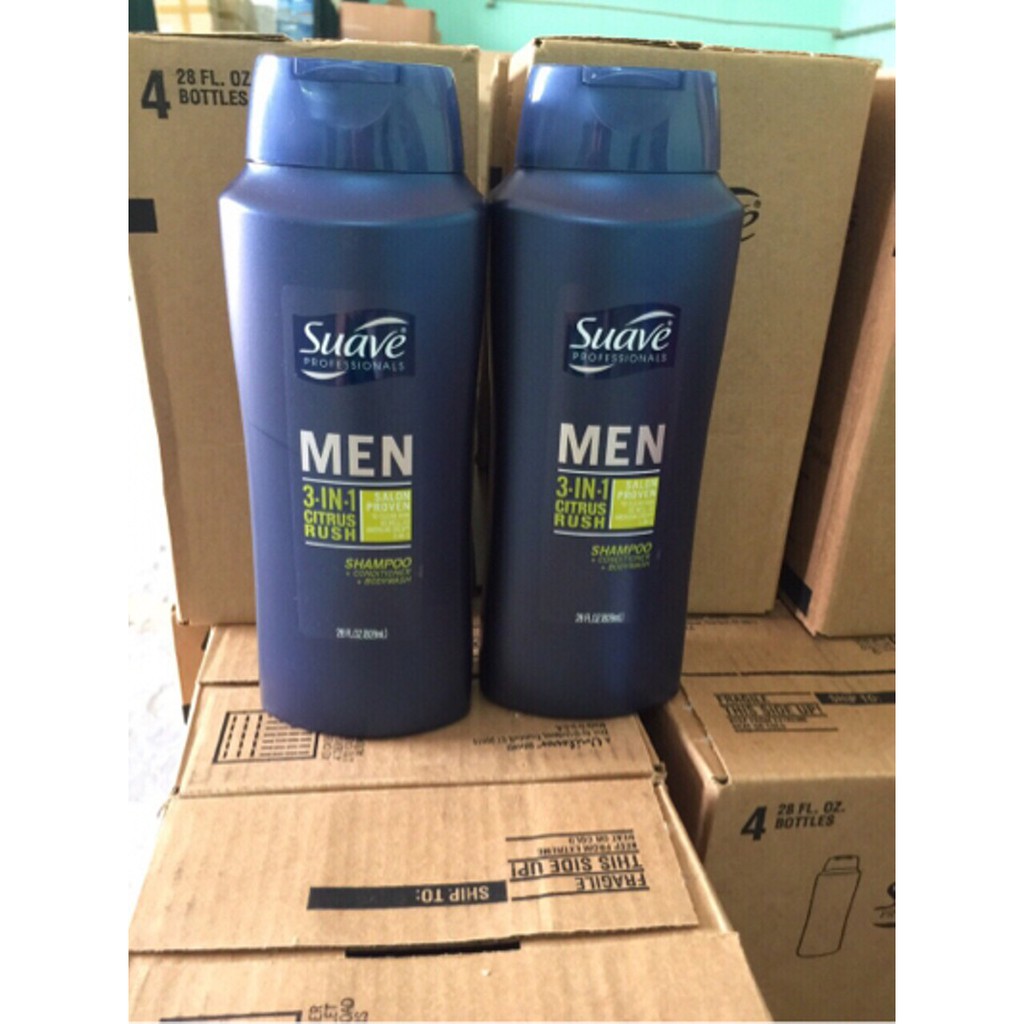 Tắm Gội Suave Professionals Men 3 in 1 Của USA