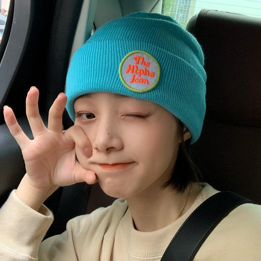 Nón Len Giữ Ấm Gắn Nhãn Chữ Phong Cách Hàn Quốc Thời Trang Thu Đông 22095