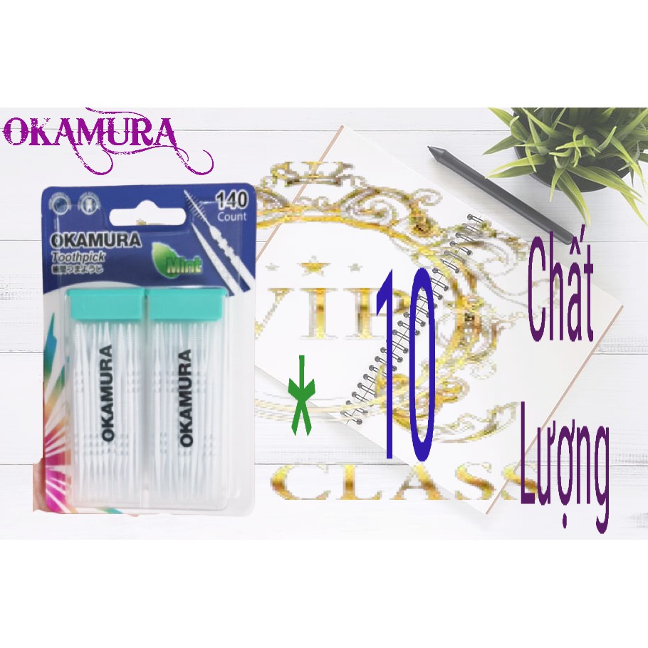 Combo 10 Bịch Tăm nhựa Okamura 140 cây.