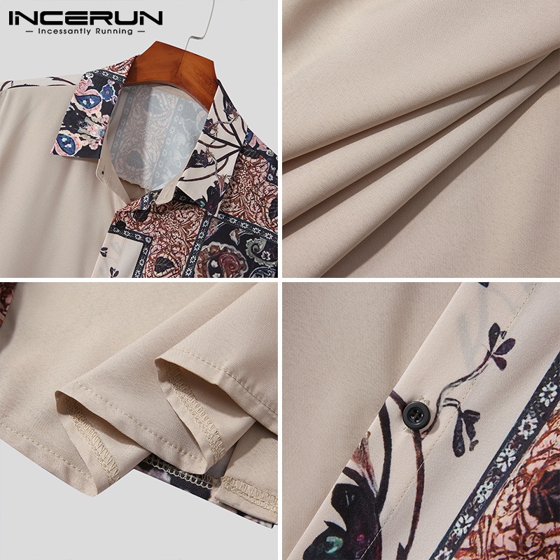 Áo sơ mi INCERUN dài tay cổ bẻ thời trang dành cho nam