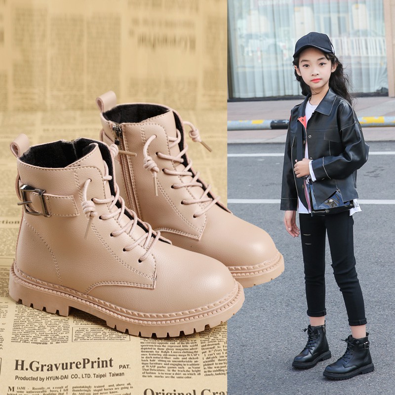Giày boot bé gái giày mùa đông cho bé khóa ngang cực chất đi êm chân dễ phối đồ