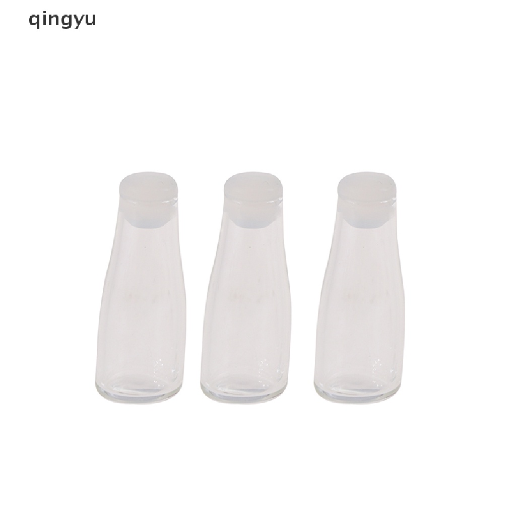 Bộ 3 Bình Thủy Tinh Nhỏ Xinh Trang Trí Nhà Búp Bê Tỉ Lệ 1: 12