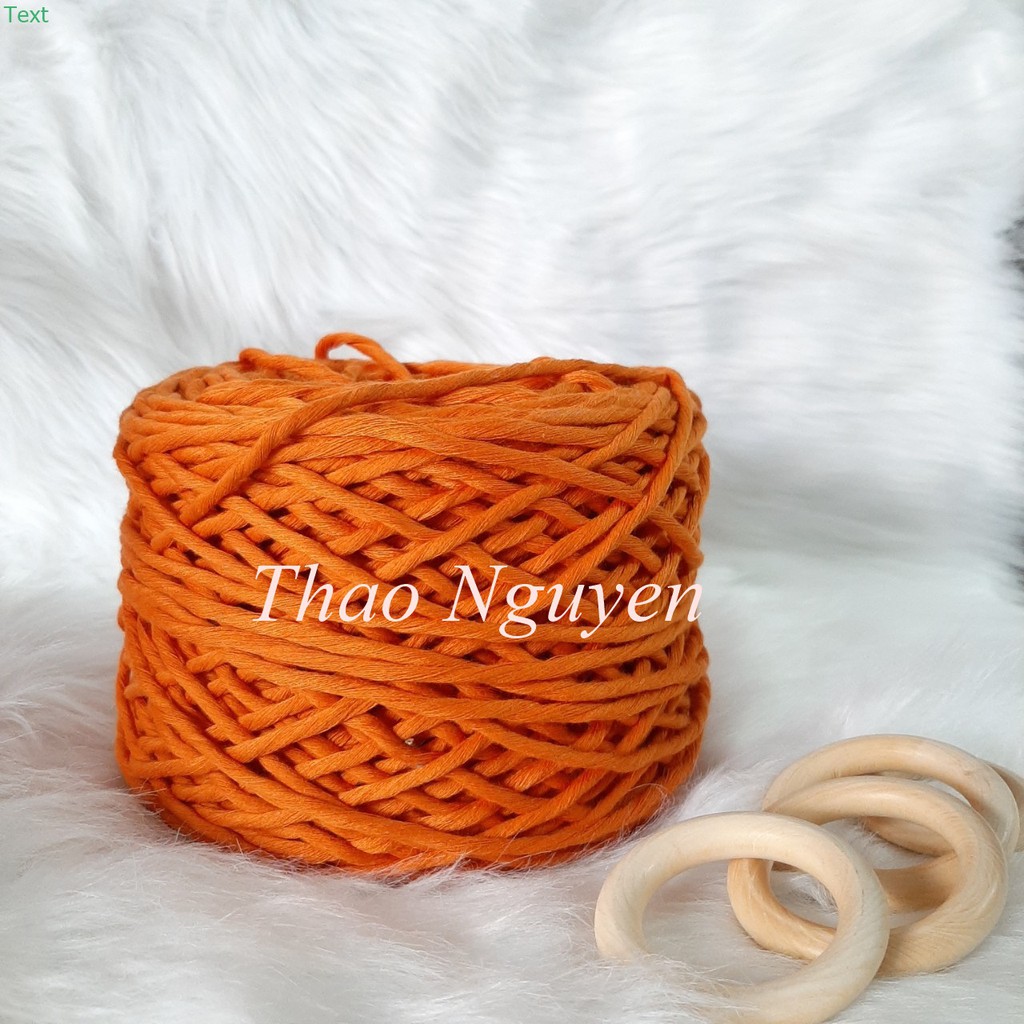 ( ẢNH THẬT )Dây thừng se macrame, dây cotton màu CAM .