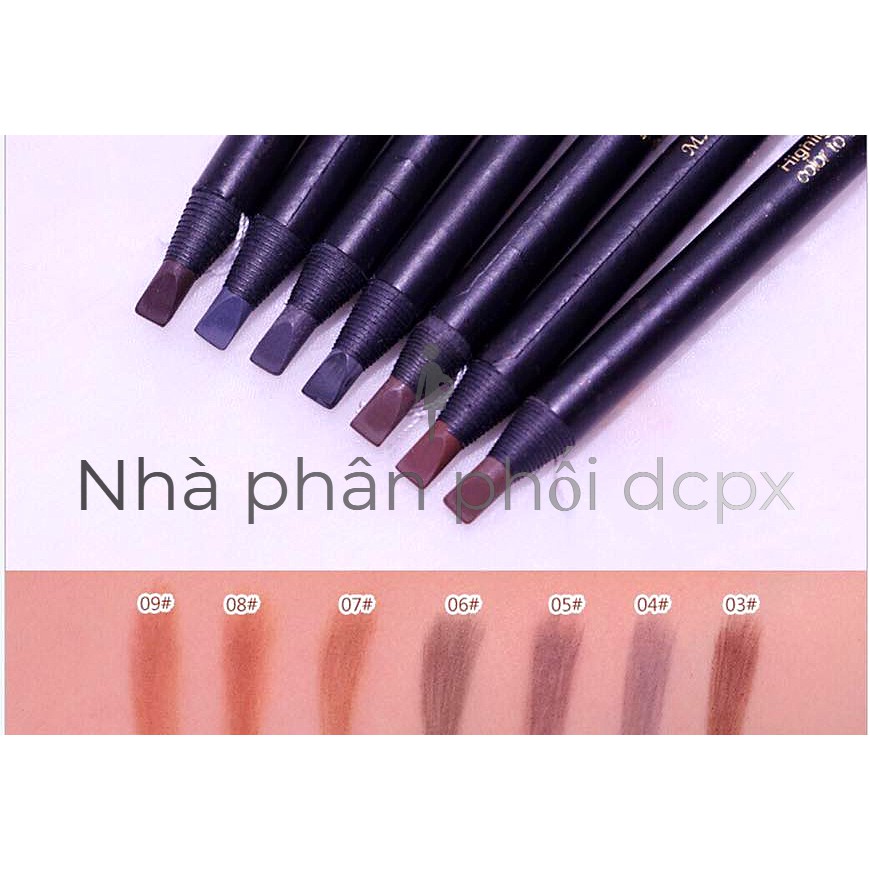 Chì xé kẻ mày cao cấp Haozhuang Make Up Milano Eyebrow Pencil siêu mịn bền màu