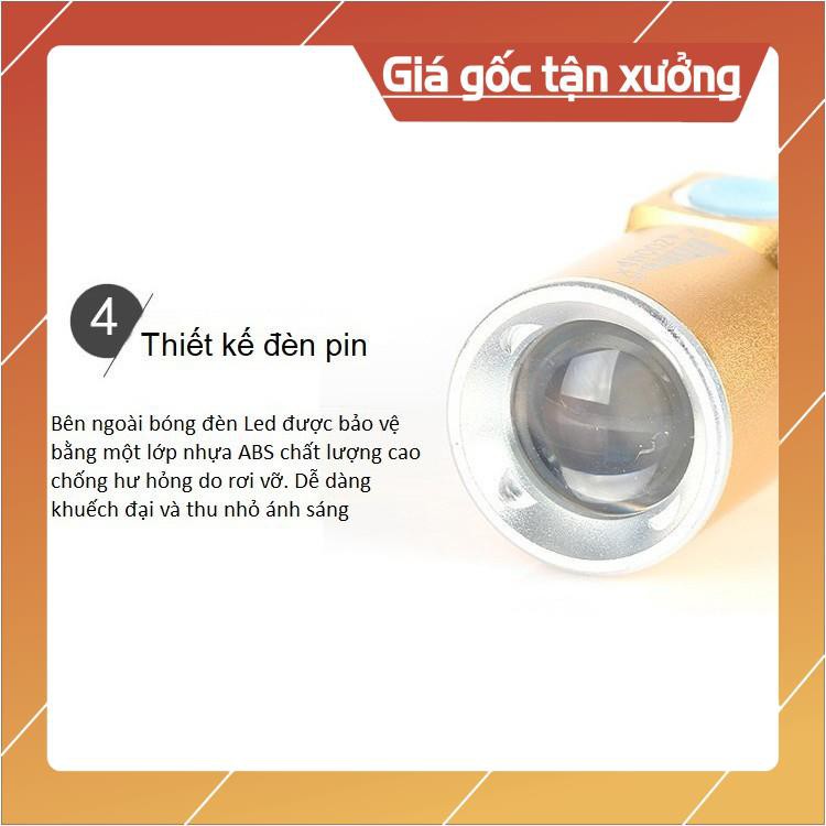 Đèn pin mini Q5 sạc USB [FREE SHIP] Led siêu sáng và pin siêu trâu, thiết kế siêu nhỏ gọn