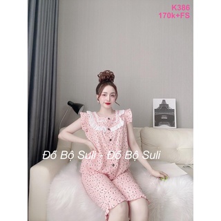 Đồ bộ lụa nhật lửng họa tiết dễ thương - đồ bộ suli