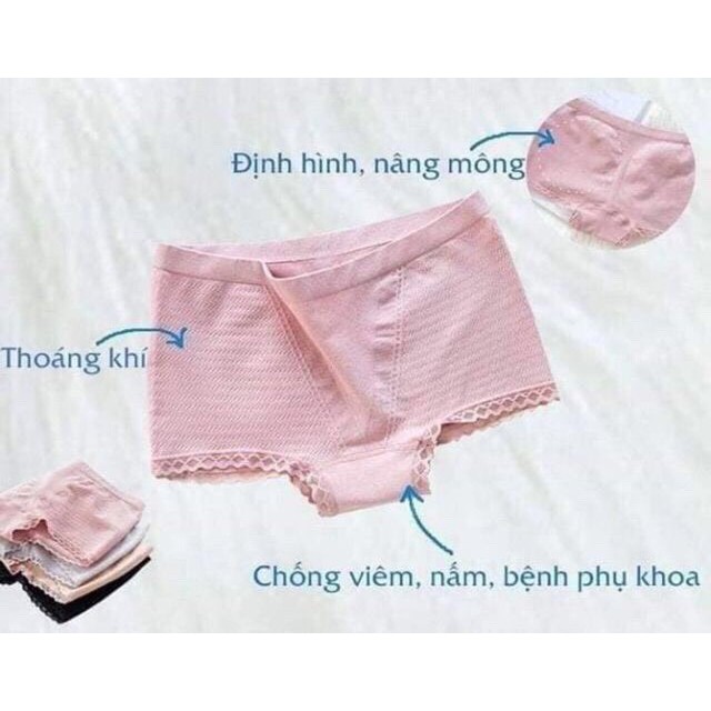 Quần lót đùi cotton nhật kháng khuẩn co giãn 4 chiều,nâng mông, mềm mịn thoáng mát cho chị e từ 45- 65kg