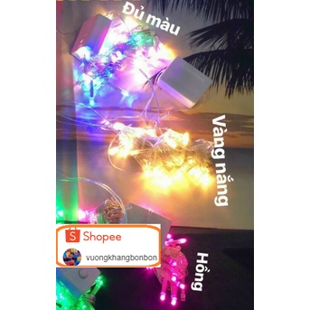 Dây đèn led dùng pin đồng hồ pin tiểu siêu sáng 3m dây led trang trí cây cảnh nhà cửa