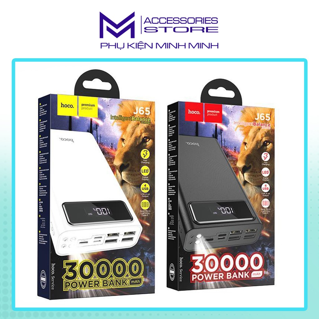 Sạc dự phòng 30000mah 40000mah chính hãng Hoco J65, J65A - Dung lượng lớn tiện lợi sự dụng