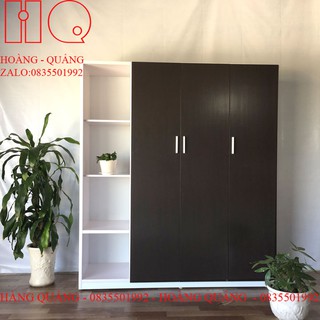 Tủ Quần Ao Nhựa Đài Loan Kèm Kệ Trang Trí Ngoài_ cao_1m82_ngang_1m62_sâu_48_miễn_phí_ship_hcm