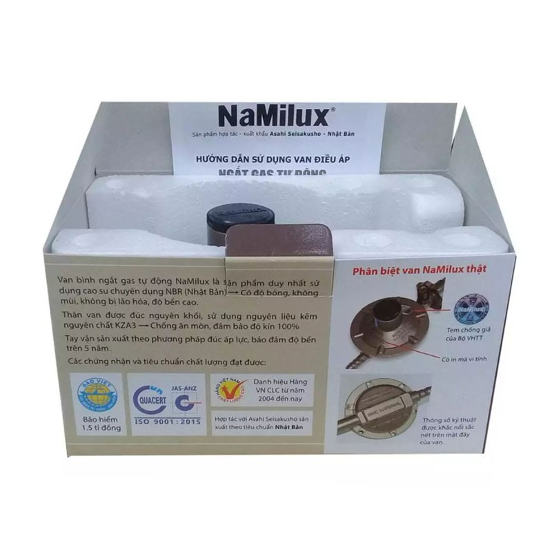 Van gas tự động  Namilux NA-337S tặng dây 3 lớp VN, van bình gas xám, vàng