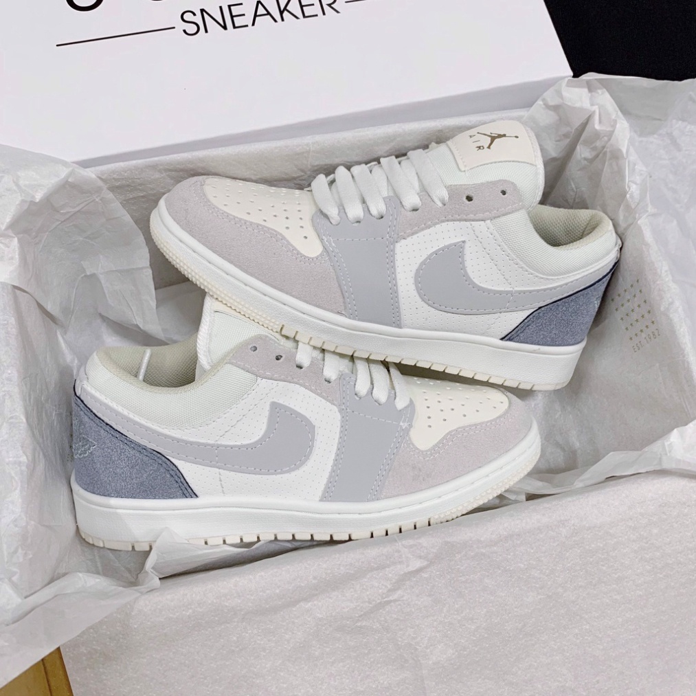 [FREE SHIP] [Bán Rẻ Xin Đánh Giá] Giày 𝐉𝐨𝐫𝐝𝐚𝐧 1 low paris màu xám xanh nam nữ, Giày sneaker JD 1 paris cổ thấp bản | BigBuy360 - bigbuy360.vn
